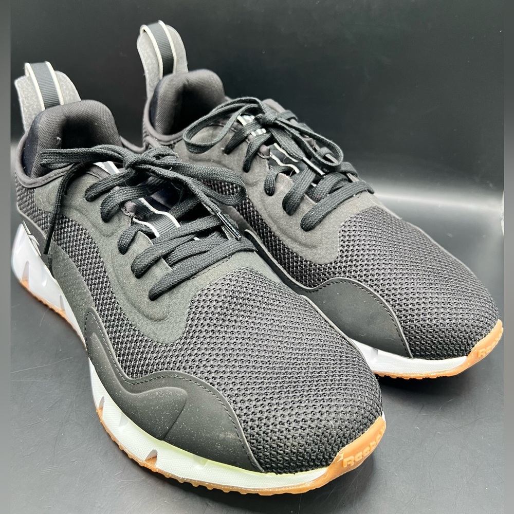 Reebok Men's Black and White Athletic Shoes, Size:11-1/2